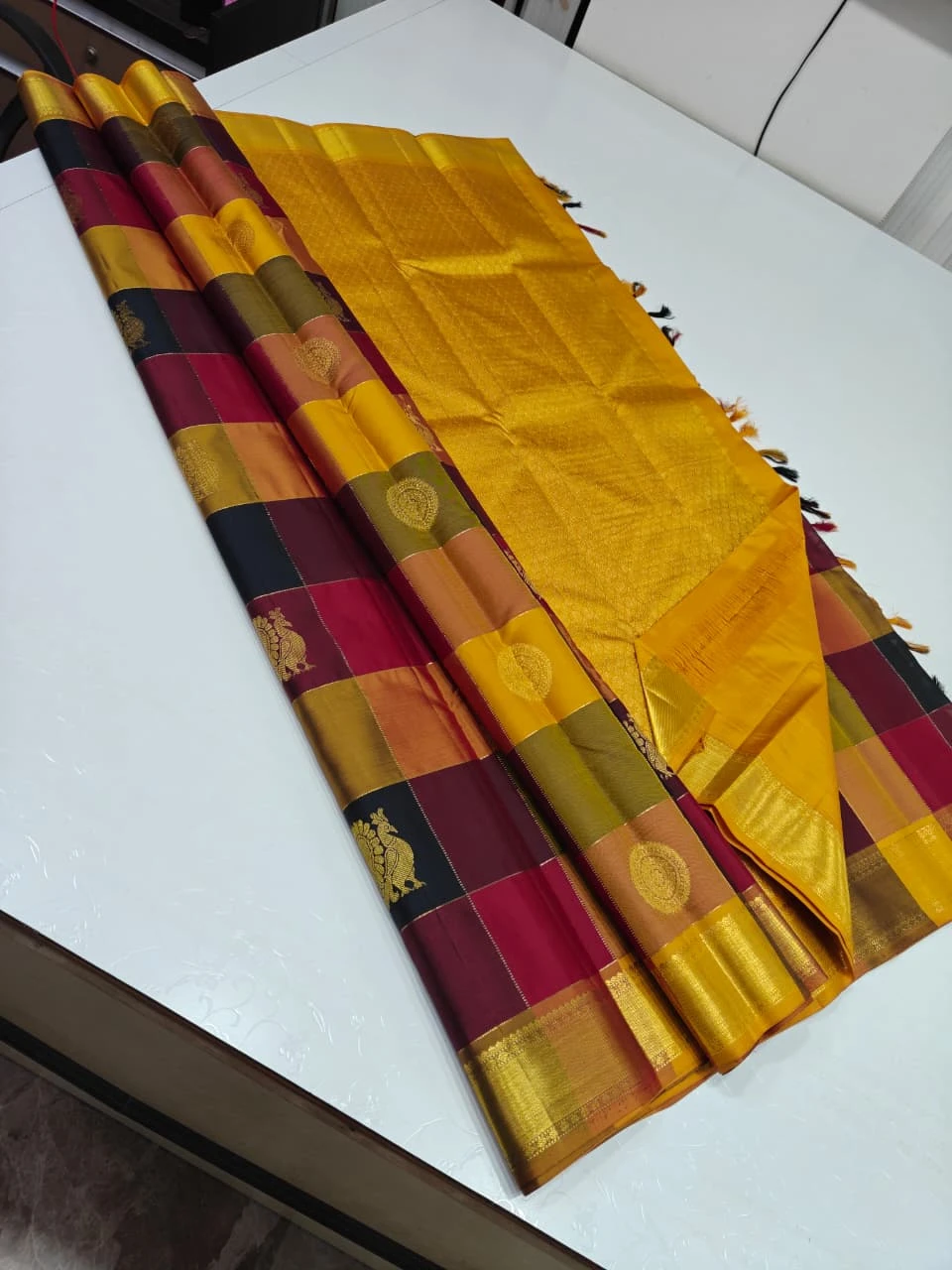 Maroon Kanchipuram Silk Saree
